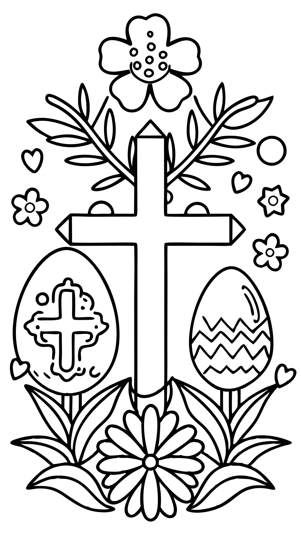 easter cross coloring pages